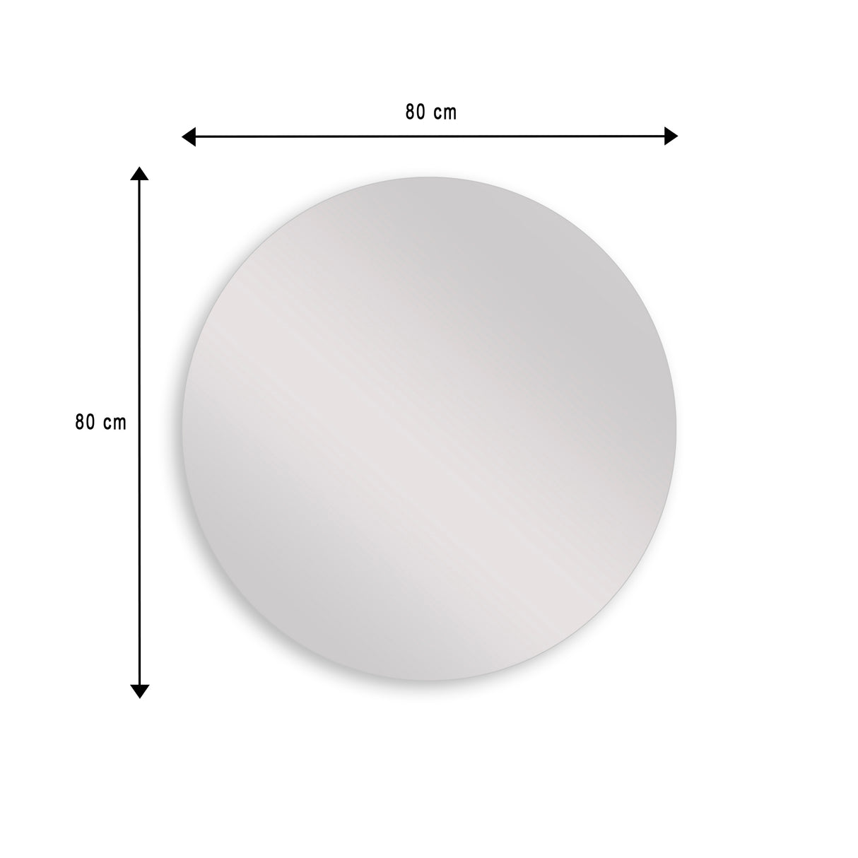 Espejo de Baño Redondo Petra 80x80cm Flotado Sin Marco - ESPEJOS DE BANHO | Bylmo