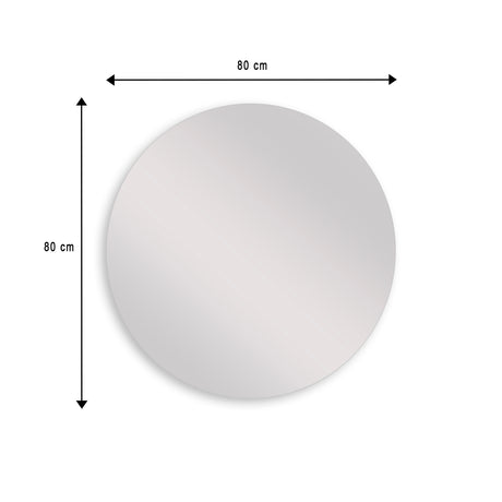 Espejo de Baño Redondo Petra 80x80cm Flotado Sin Marco - ESPEJOS DE BANHO | Bylmo