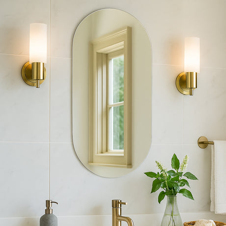 Espejo de Baño Ovalado Meca 50x100cm Flotado Sin Marco - ESPEJOS DE BANHO | Bylmo