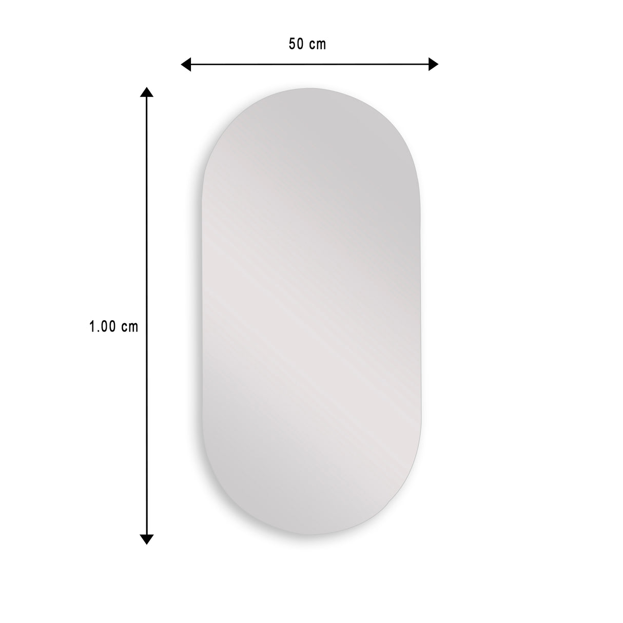 Espejo de Baño Ovalado Meca 50x100cm Flotado Sin Marco - ESPEJOS DE BANHO | Bylmo