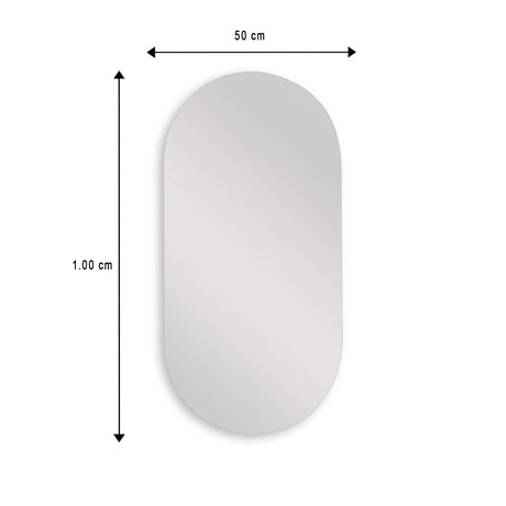 Espejo de Baño Ovalado Meca 50x100cm Flotado Sin Marco - ESPEJOS DE BANHO | Bylmo