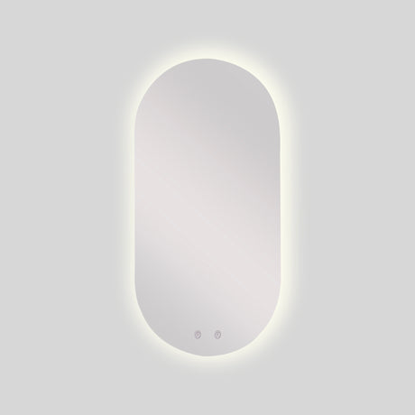 Espejo de Baño Ovalado Meca 50x100cm Flotado Sin Marco con Antiempaño y con Iluminación LED - ESPEJOS DE BANHO | Bylmo