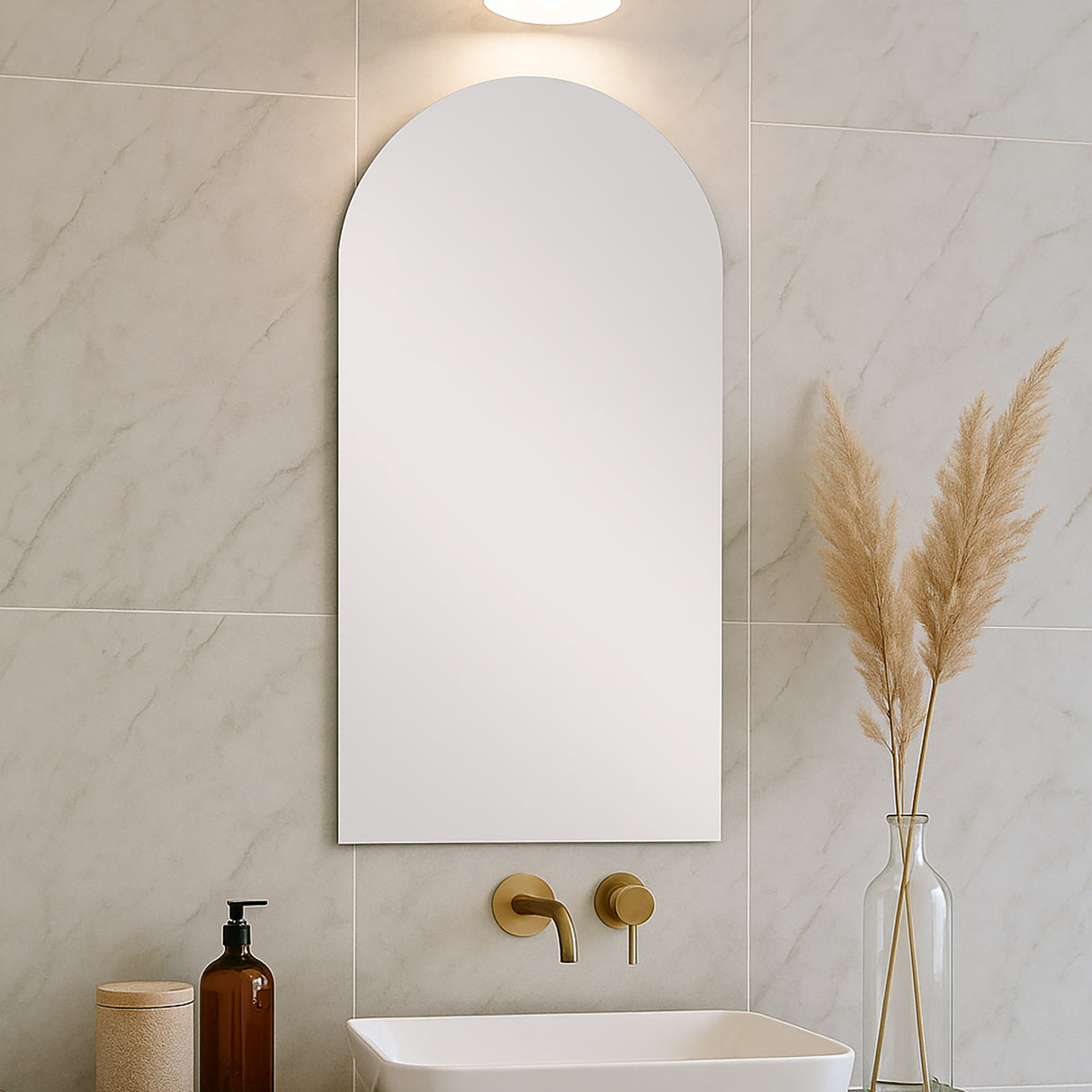 Espejo de Baño Arco Superior Atenas 50x100cm Flotado Sin Marco - ESPEJOS DE BANHO | Bylmo