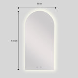 Espejo de Baño Arco Superior Atenas 50x100cm Flotado Sin Marco con Antiempaño y con Iluminación LED - ESPEJOS DE BANHO | Bylmo