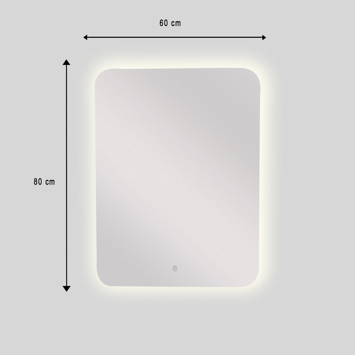 Espejo de Baño Rectangular Alhambra 60x80cm Flotado Sin Marco y con Iluminación LED - ESPEJOS DE BANHO | Bylmo