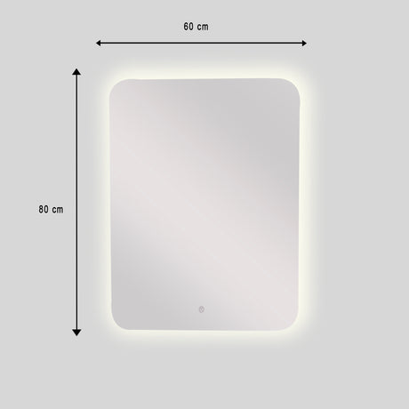 Espejo de Baño Rectangular Alhambra 60x80cm Flotado Sin Marco y con Iluminación LED - ESPEJOS DE BANHO | Bylmo