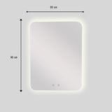 Espejo de Baño Rectangular Alhambra 60x80cm Flotado Sin Marco con Antiempaño y con Iluminación LED - ESPEJOS DE BANHO | Bylmo