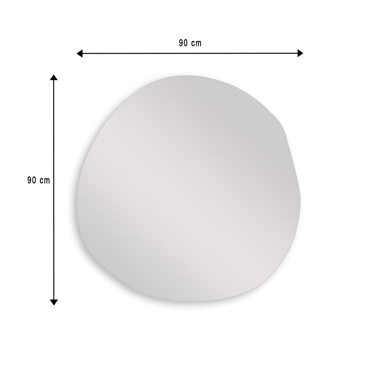 Espejo de Baño Asimetrico Toledo 90x90cm Flotado Sin Marco - ESPEJOS DE BANHO | Bylmo