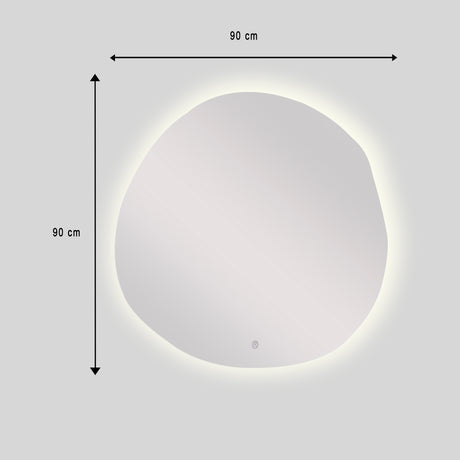 Espejo de Baño Asimetrico Toledo 90x90cm Flotado Sin Marco y con Iluminación LED - ESPEJOS DE BANHO | Bylmo
