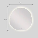 Espejo de Baño Asimetrico Toledo 90x90cm Flotado Sin Marco con Antiempaño y con Iluminación LED - ESPEJOS DE BANHO | Bylmo