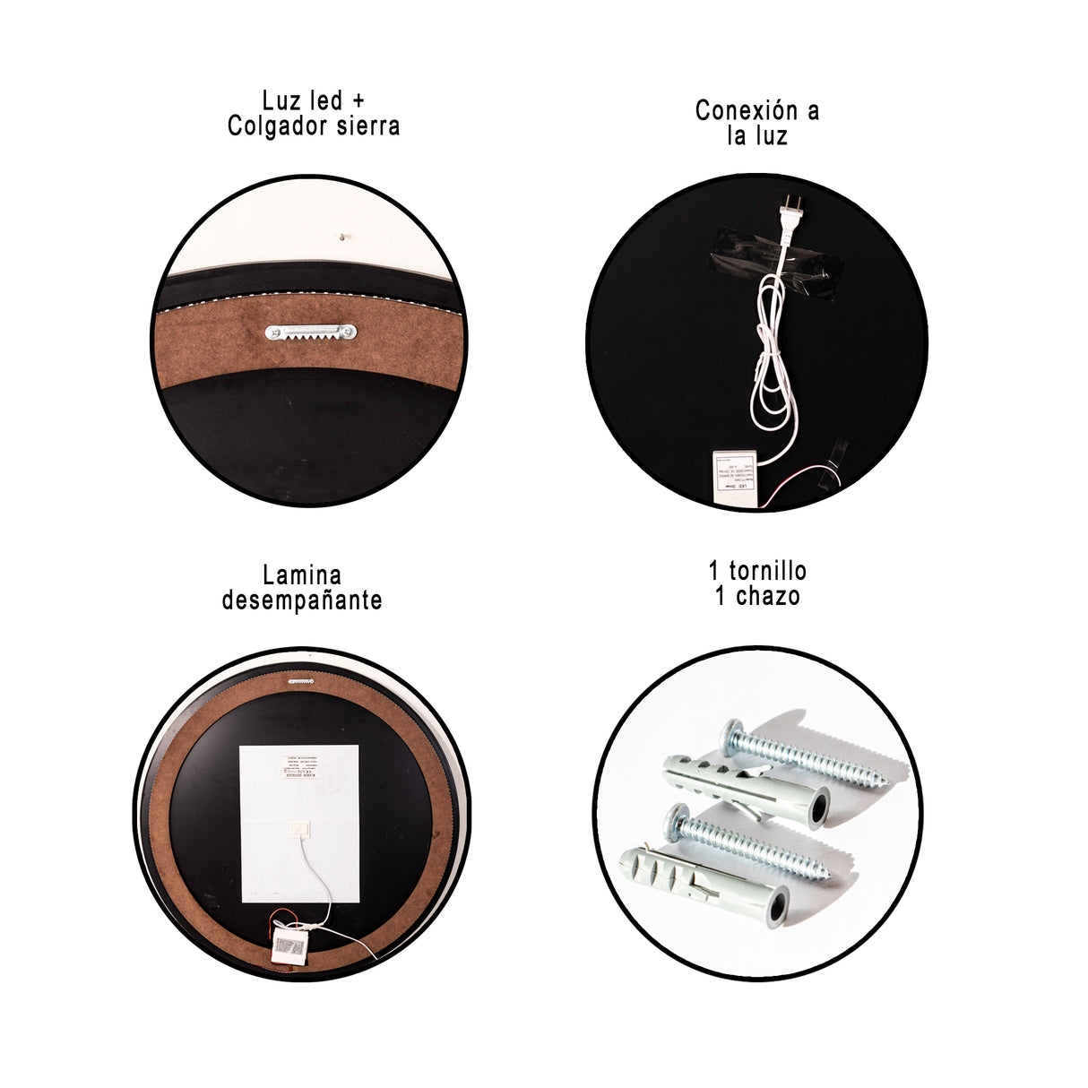 Espejo de Baño Asimetrico Toledo 90x90cm Flotado Sin Marco con Antiempaño y con Iluminación LED - ESPEJOS DE BANHO | Bylmo