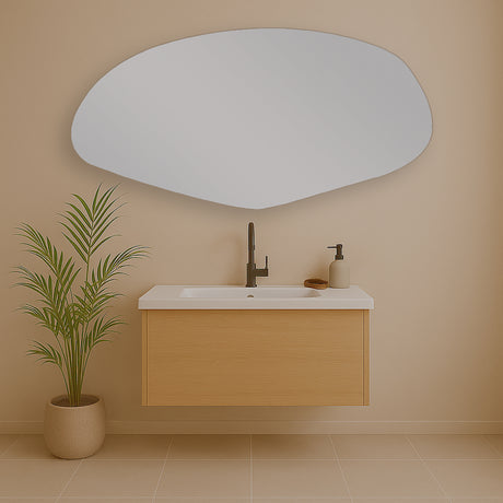 Espejo de Baño Asimetrico Allende 120x60cm Flotado Sin Marco - ESPEJOS DE BANHO | Bylmo