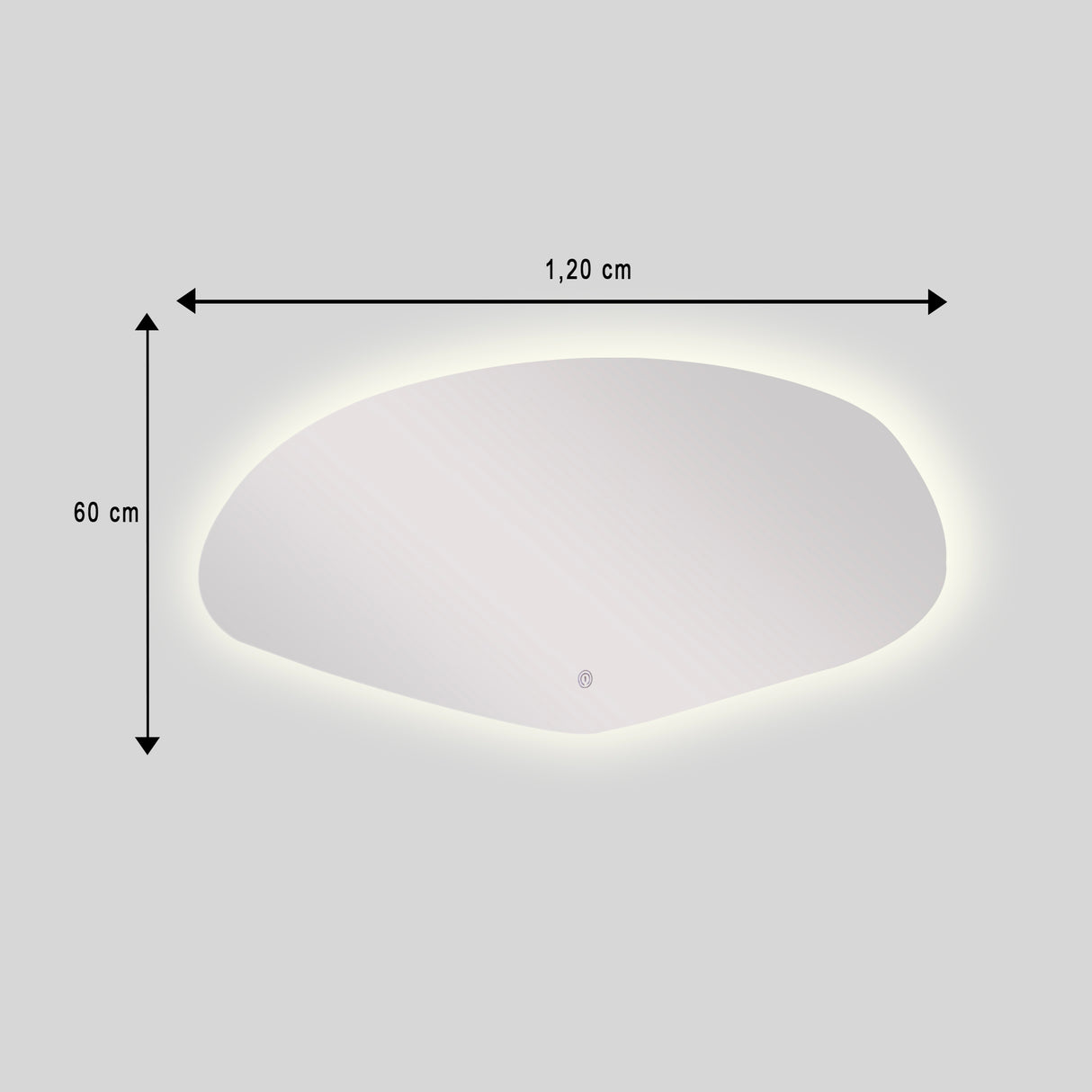 Espejo de Baño Asimetrico Allende 120x60cm Flotado Sin Marco y con Iluminación LED - ESPEJOS DE BANHO | Bylmo