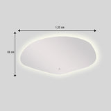 Espejo de Baño Asimetrico Allende 120x60cm Flotado Sin Marco y con Iluminación LED - ESPEJOS DE BANHO | Bylmo