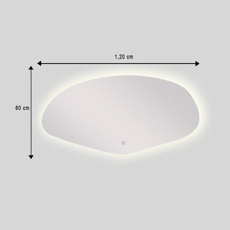 Espejo de Baño Asimetrico Allende 120x60cm Flotado Sin Marco y con Iluminación LED - ESPEJOS DE BANHO | Bylmo