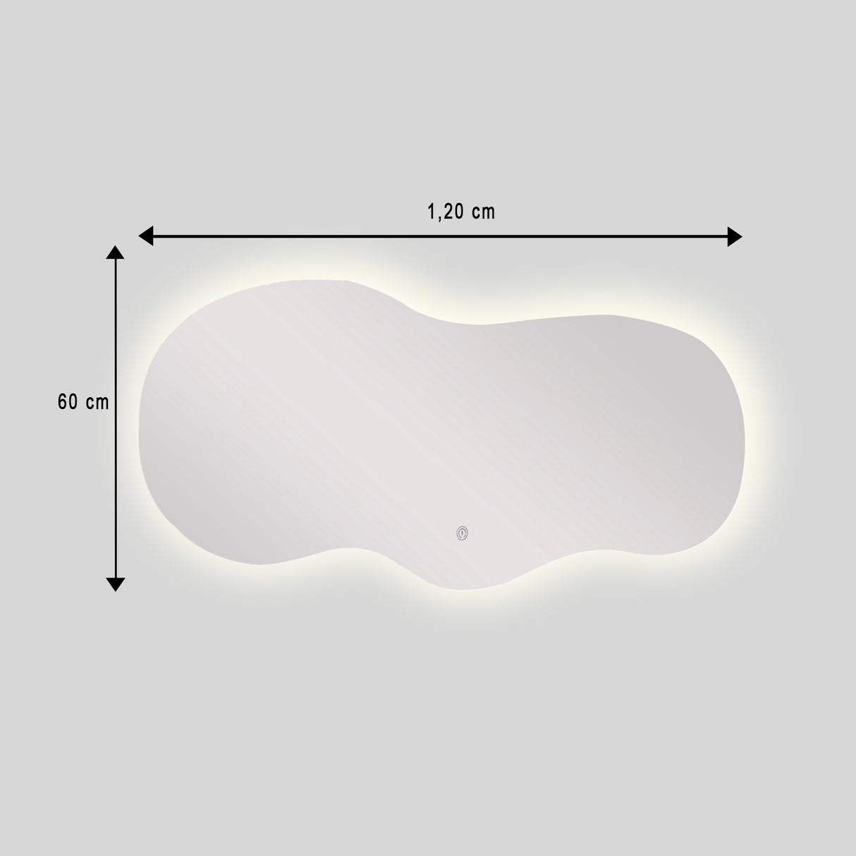 Espejo de Baño Asimetrico Cairo 120x60cm Flotado Sin Marco y con Iluminación LED - ESPEJOS DE BANHO | Bylmo