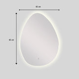 Espejo de Pared Asimetrico Maui 60x80cm Sin Marco y con Iluminación LED - ESPEJOS DE PARED | Bylmo