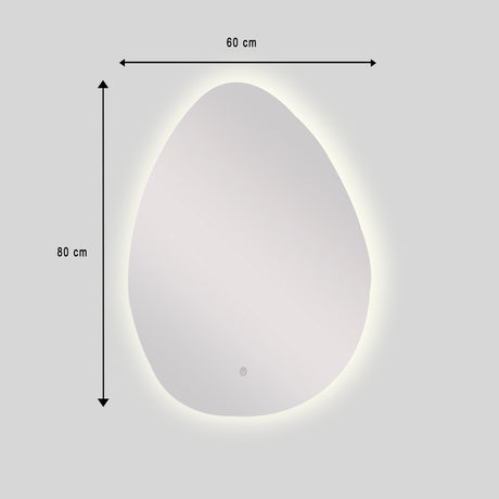 Espejo de Pared Asimetrico Maui 60x80cm Sin Marco y con Iluminación LED - ESPEJOS DE PARED | Bylmo