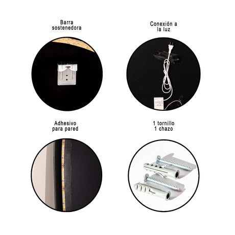 Espejo de Pared Asimetrico Maui 60x80cm Sin Marco y con Iluminación LED - ESPEJOS DE PARED | Bylmo