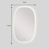 Espejo de Pared Asimetrico Capri 60x100cm Sin Marco y con Iluminación LED - ESPEJOS DE PARED | Bylmo