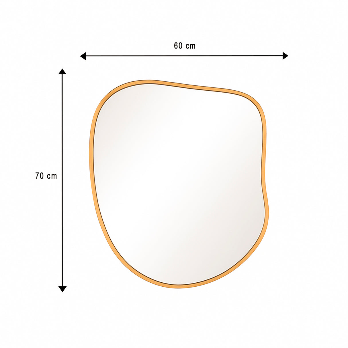 Espejo de Pared Asimetrico Tahiti Dorado 60x70cm con Marco En Madera - ESPEJOS DE PARED | Bylmo