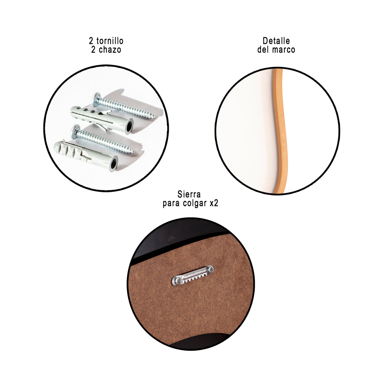 Espejo de Pared Asimetrico Tahiti Dorado 60x70cm con Marco En Madera - ESPEJOS DE PARED | Bylmo