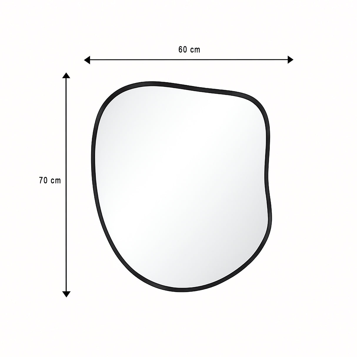 Espejo de Pared Asimetrico Tahiti Negro 60x70cm con Marco En Madera - ESPEJOS DE PARED | Bylmo