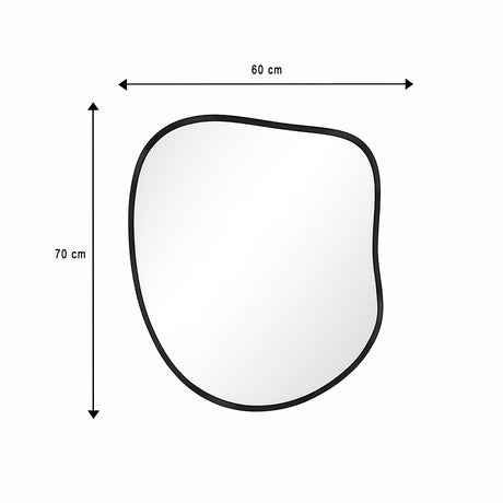 Espejo de Pared Asimetrico Tahiti Negro 60x70cm con Marco En Madera - ESPEJOS DE PARED | Bylmo