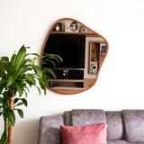 Espejo de Pared Asimetrico Tahiti Oro Rosa 60x70cm con Marco En Madera - ESPEJOS DE PARED | Bylmo