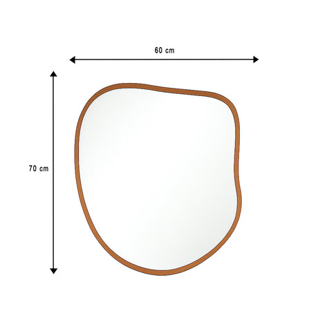 Espejo de Pared Asimetrico Tahiti Oro Rosa 60x70cm con Marco En Madera - ESPEJOS DE PARED | Bylmo