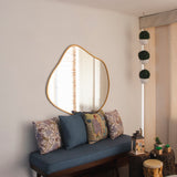 Espejo de Pared Asimetrico Tahiti Dorado 90x100cm con Marco En Madera - ESPEJOS DE PARED | Bylmo