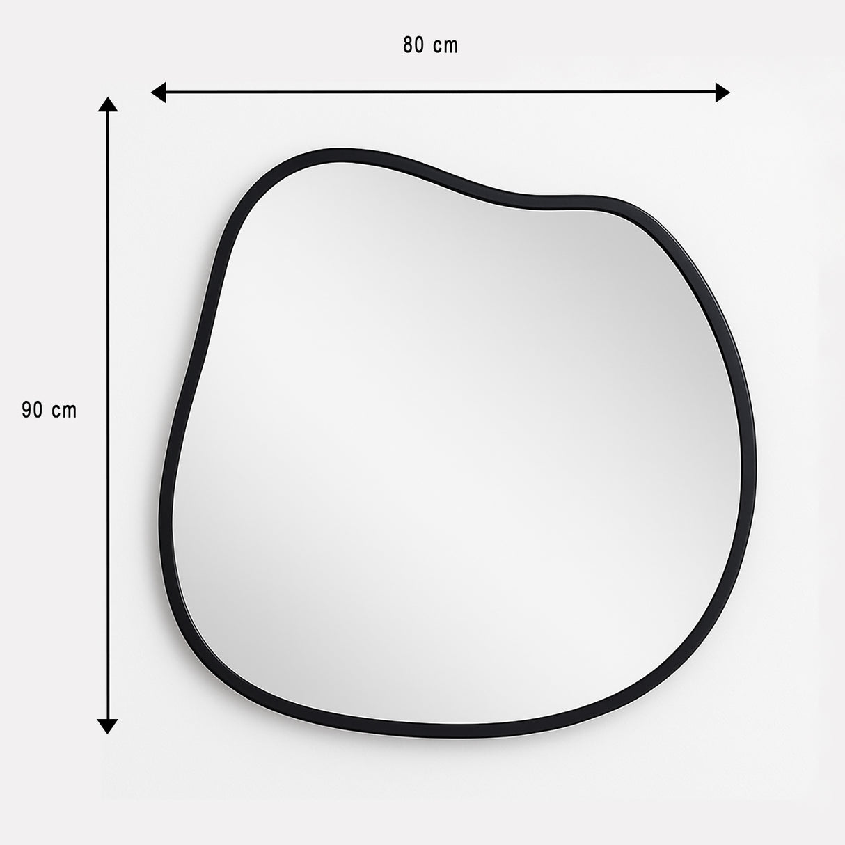 Espejo de Pared Asimetrico Tahiti Negro 90x100cm con Marco En Madera - ESPEJOS DE PARED | Bylmo