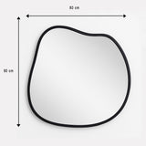 Espejo de Pared Asimetrico Tahiti Negro 90x100cm con Marco En Madera - ESPEJOS DE PARED | Bylmo