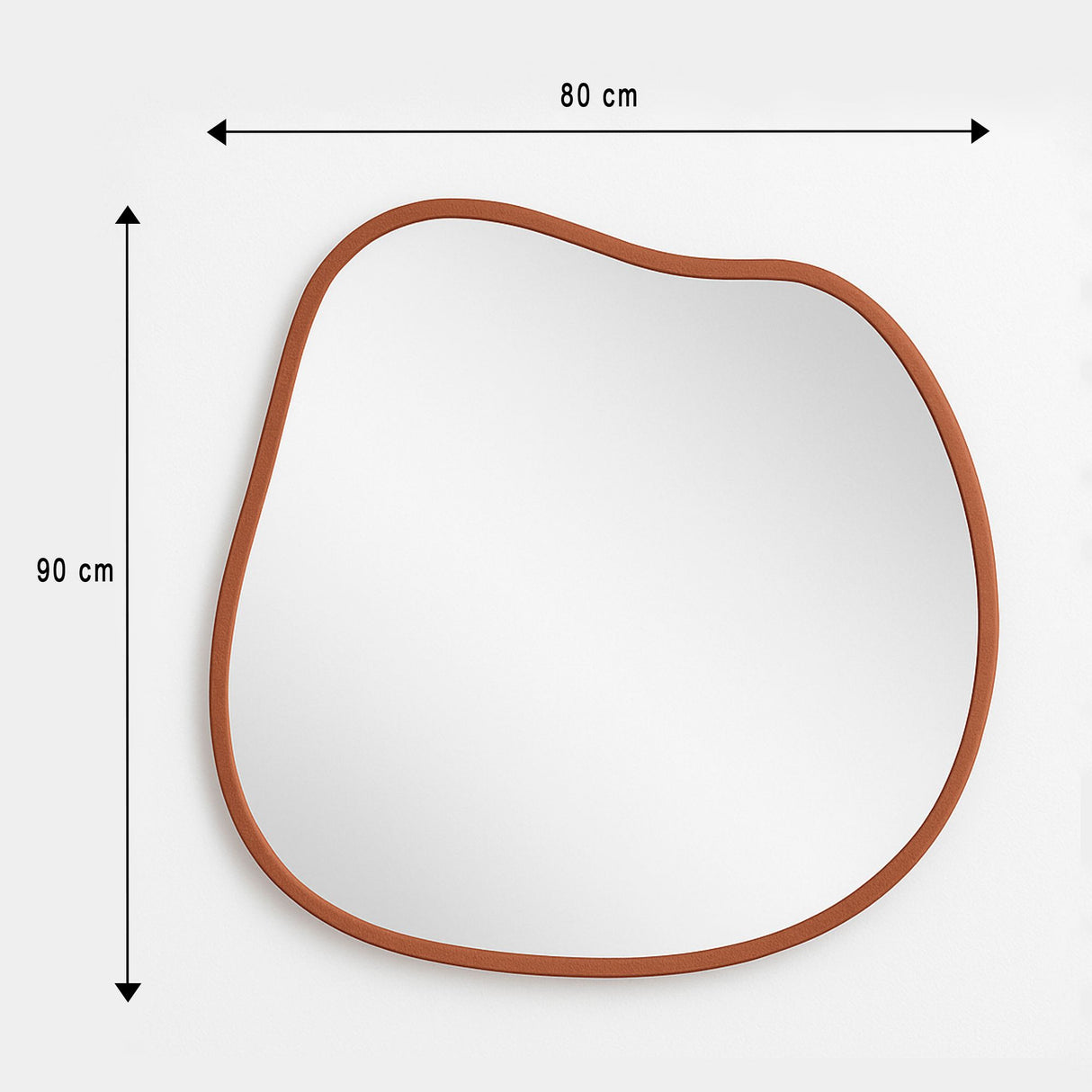 Espejo de Pared Asimetrico Tahiti Oro Rosa 90x100cm con Marco En Madera - ESPEJOS DE PARED | Bylmo