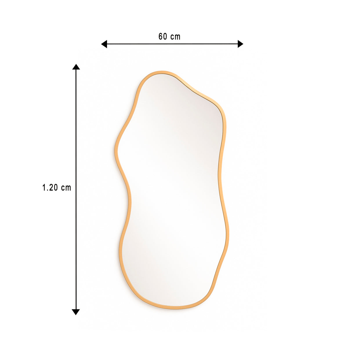 Espejo de Pared Asimetrico Corsega Dorado 60x120cm con Marco En Madera - ESPEJOS DE PARED | Bylmo