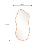 Espejo de Pared Asimetrico Corsega Dorado 60x120cm con Marco En Madera - ESPEJOS DE PARED | Bylmo