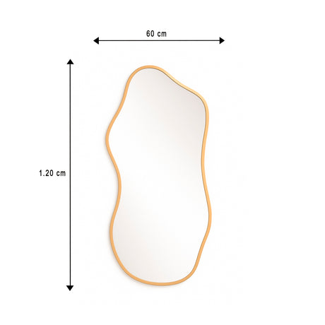 Espejo de Pared Asimetrico Corsega Dorado 60x120cm con Marco En Madera - ESPEJOS DE PARED | Bylmo