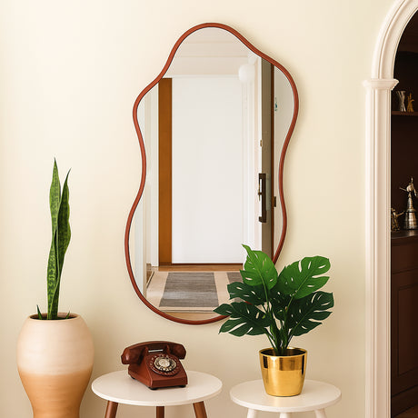 Espejo de Pared Asimetrico Corsega Oro Rosa 60x120cm con Marco En Madera - ESPEJOS DE PARED | Bylmo