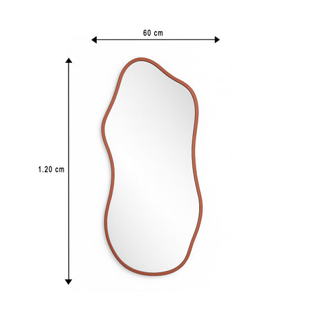 Espejo de Pared Asimetrico Corsega Oro Rosa 60x120cm con Marco En Madera - ESPEJOS DE PARED | Bylmo