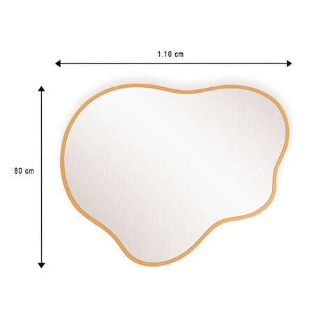 Espejo de Pared Asimetrico Santorini Dorado 80x110cm con Marco En Madera - ESPEJOS DE PARED | Bylmo