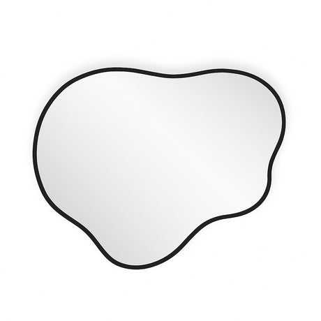 Espejo de Pared Asimetrico Santorini Negro 80x110cm con Marco En Madera - ESPEJOS DE PARED | Bylmo