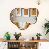 Espejo de Pared Asimetrico Santorini Oro Rosa 80x110cm con Marco En Madera - ESPEJOS DE PARED | Bylmo