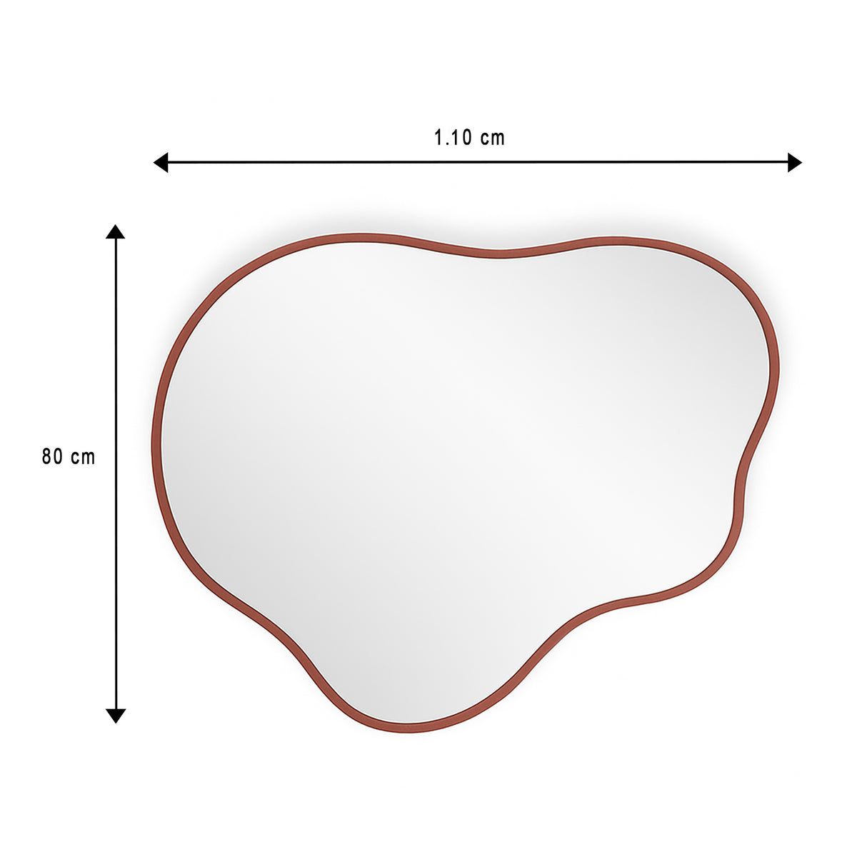 Espejo de Pared Asimetrico Santorini Oro Rosa 80x110cm con Marco En Madera - ESPEJOS DE PARED | Bylmo