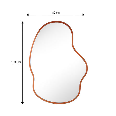 Espejo de Pared Asimetrico Florencia Oro Rosa 80x120cm con Marco En Madera - ESPEJOS DE PARED | Bylmo