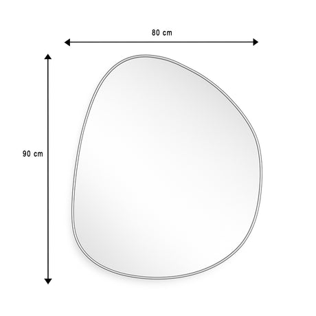 Espejo de Pared Asimetrico Bora Bora Plata 80x90cm con Marco Metalico - ESPEJOS DE PARED | Bylmo