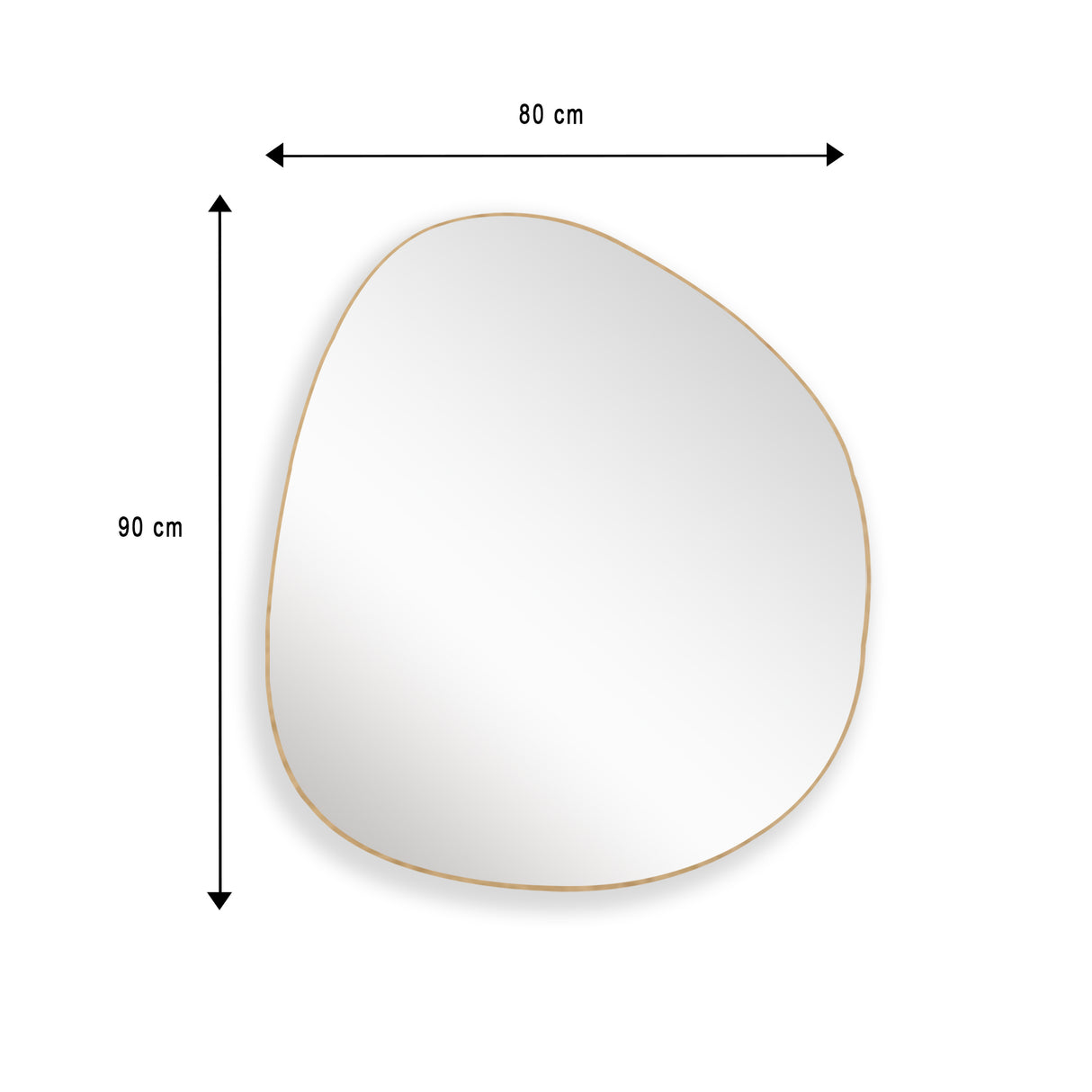 Espejo de Pared Asimetrico Bora Bora Dorado 80x90cm con Marco Metalico - ESPEJOS DE PARED | Bylmo