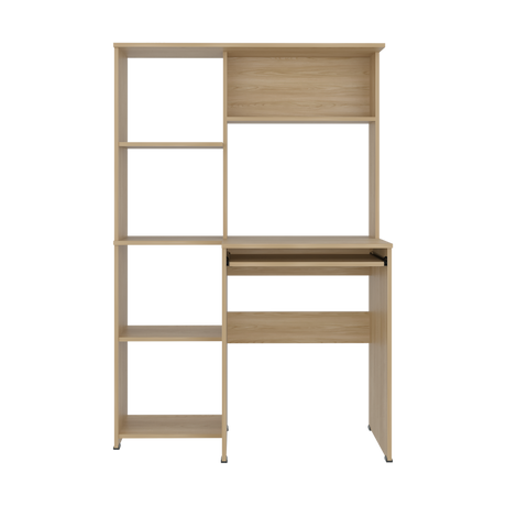 Centro de Computo Alden Eco Fresno Europeo 100x150cm sin Cajones y con Organizador de Libros - ESCRITORIOS | Bylmo