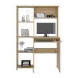 Centro de Computo Alden Eco Fresno Europeo 100x150cm sin Cajones y con Organizador de Libros - ESCRITORIOS | Bylmo