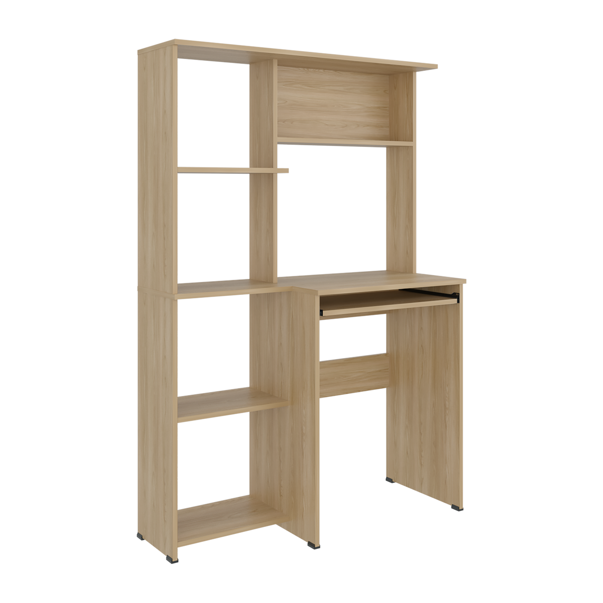 Centro de Computo Alden Eco Fresno Europeo 100x150cm sin Cajones y con Organizador de Libros - ESCRITORIOS | Bylmo