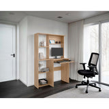 Centro de Computo Alden Eco Fresno Europeo 100x150cm sin Cajones y con Organizador de Libros - ESCRITORIOS | Bylmo